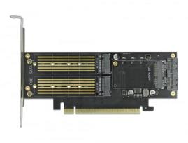 Adapteris Delock PCI Express x16 Card to 2x M.2 1x mSATA Low Profile
