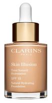 Skystas makiažo pagrindas Clarins Skin Illusion Natural Hydrating Foundation, SPF 15, šviesiai ruda sp., 108.3 organza, 30 ml