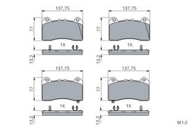 BOSCH Stabdžių kaladėlių komplektas Brake pad set 0 986 460 238