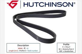 HUTCHINSON V formos rumbuotas diržas Poly-V 2060 K 10TK