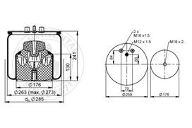 CONTITECH AIR SPRING Pneumatinės pakabos pagalvė 4878 N1 P21