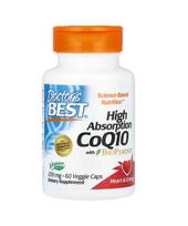 DOCTOR'S BEST kofermentas Q10 200 mg ir piperinas BioPerine – veganiškas - 60 kapsulių