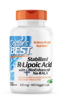 Doctor’s Best siūloma R-lipoinė rūgštis 100 mcg su biologiškai sustiprinta Na-RALA - 180 kaps.