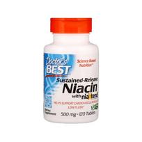 DOCTOR'S BEST vitaminas B3 NiaXtend – niacinas 500 mg, pailginto atpalaidavimo - 120 tablečių