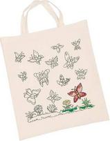 Rankinė Goki Cotton Bag Butterflies, šviesiai ruda sp.