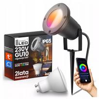 Sodo prožektorius LED GU10 lauko su 5W RGB TUYA LED lempute