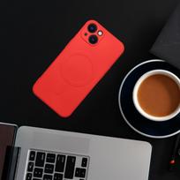 SILIKONINĖ MAG COVER dėklas suderinamas su MagSafe SAMSUNG A17 raudonas