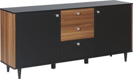 Komoda Beliani Kuro, ruda sp./juoda sp., 74 cm x 160 cm x 40 cm