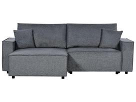 Kampinė sofa - lova Beliani Karila, tamsiai pilka sp., kairinė, 250 x 150 cm x 85 cm
