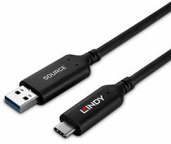 Laidas Lindy 43396, USB Type C/USB Type A, 2500 cm, juoda sp.
