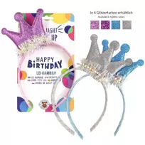 Birthday Fun - Plaukų lankelis su LED šviesa (1 vnt., 4 dizainai)