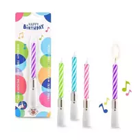 Birthday Fun - Žvakutė su melodija „Happy Birthday“ (1 vnt., 4 dizainai)