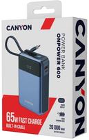 Nešiojamas įkroviklis (Power bank) Canyon OnPower 600, 20000 mAh, 65 W, pilka sp.
