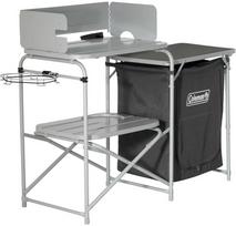 Stovyklavietės stalas Coleman Cooking Stand, juoda sp./pilka sp., 141 cm x 60 cm x 98 cm