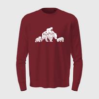 Bordo MUMMY BEAR džemperis su 3 meškiukais