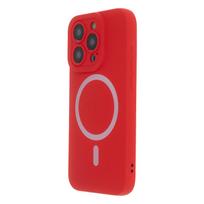 Silikoninis minkštas magnetinis dėklas telefonui iPhone 15 Pro Max 6,7" raudonas