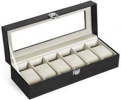 Songmics Laikrodžių dėžutė, 30x11,2x8 cm, juoda