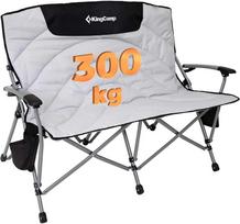 King Camp KingCamp dviguba sulankstoma kempingo kėdė, aliuminio porankiai, 126 × 97 × 70 cm, 300 kg apkrova