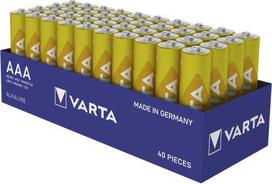 Varta 04103 101 394, Vienkartinės baterijos, AAA, Šarminės, 1,5 V, 40 vnt., 2400 mAh