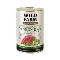 WILD FARM PURE MONO Elnienos, brokolių ir spanguolių 400 g vienos rūšies baltymų šunų maistas