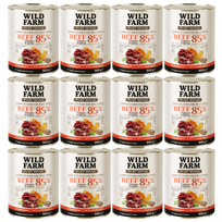 WILD FARM PURE MONO Jautiena, moliūgai ir kvinoja 12x800 g vienos rūšies baltymų šunų maistas