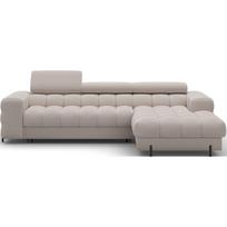 Smėlio spalvos iš velveto sulankstoma/su sandėliavimo vieta kampinė sofa (su dešiniuoju kampu/su gultu) Felro – ELTAP