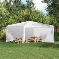 Šventinės palapinės šoninė siena 2 pcs Balta 400 x 195 cm