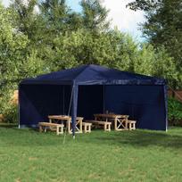 Šventinės palapinės šoninė siena 2 pcs Mėlyna 400 x 195 cm