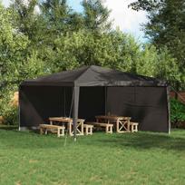 Šventinės palapinės šoninė siena 2 pcs Antracito 400 x 195 cm