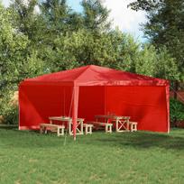 Šventinės palapinės šoninė siena 2 pcs Raudona 400 x 195 cm
