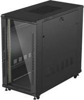 Lanberg 19" 22U 600x1200 black floor-standing rack cabinet with glass doors (flat pack)