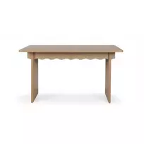 Išskleidžiamas stalas „Floya“ (140–200 cm), „Cremona Torro“ ąžuolas, dekoratyvinė banga