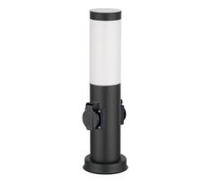 Brilagi - lauko šviestuvas su 2 SCHUKO lizdais NOVA 1xE27/15W/230V 40 cm IP44 juoda