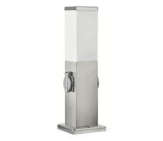 Brilagi - Lauko šviestuvas su 2 SCHUKO lizdais NOVA 1xE27/15W/230V 40 cm IP44 chromuotas