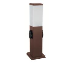 Brilagi - Lauko šviestuvas NOVA su 2 SCHUKO lizdais 1xE27/15W/230V 40 cm IP44 rudos spalvos