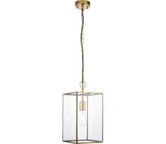 Endon 119141 - Pakabinamas šviestuvas ant grandinės HAMMOND 1xE27/10W/230V 21,5x21,5 cm, žalvario spalvos