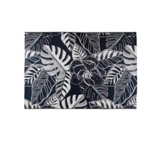 Lauko kilimas JUNGLE 160x220 cm juoda/balta/lapų raštas