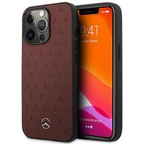 Mercedes MEHCP13LPSQRE iPhone 13 Pro / 13 6.1" red hardcase with Leather Stars Pattern