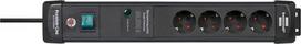 Brennenstuhl Premium surge protection power strip, 4-outlet (black, 1.8 meters, 60,000A surge protection)