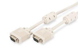 Digitus VGA monitor cable, VGA male connector  VGA male connector (beige, 1.8 meters, HD DSUB 15-pin connector)