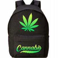 Juoda mokyklinė kuprinė jaunimui CANNABIS