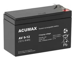 EMU AV9-12T2 Acumax akumuliatorius, 12V, 9Ah, VRLA AGM, T2, juodas