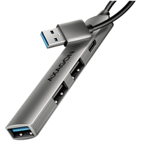 HUE-STA ALU STRIP USB-A 4 port hub