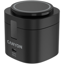 Canyon 4 in 1 Wireless Charging Stand, 30W max, Size: 70x70x70.3mm, weight: 414g, with 65W charger and 1M cable, black