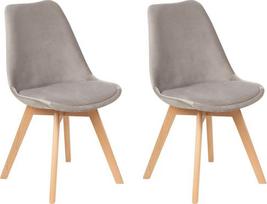Beliani Komplektas 2 veliūrinės valgomojo kėdės beige-grey DAKOTA II | 398729 Bel | 4255664828798