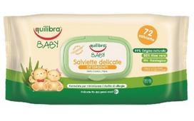 Švelnios drėgnos servetėlės Equilibra Baby Salviette 0m+ vaikams 72 vnt.
