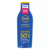 Drėkinantis apsauginis losjonas nuo saulės, SPF50+NIVEA SUN PROTECT & MOISTURE, 200 ml