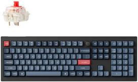 Keychron V6 Max, Gaming-klaviatūra - juodas/bluegray, DE-išdėstymas, Gateron Jupiter Raudona, Hot-Swap, RGB