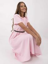 Suknelė šviesiai rožinė ilgarankovė šifoninė