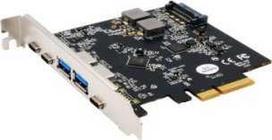 „Exsys EXSYS EX-12007“ 5 prievadų USB 3.2 „Gen2 PCIe“ plokštė su 2 USB-A ir 3 USB-C jungtimis
